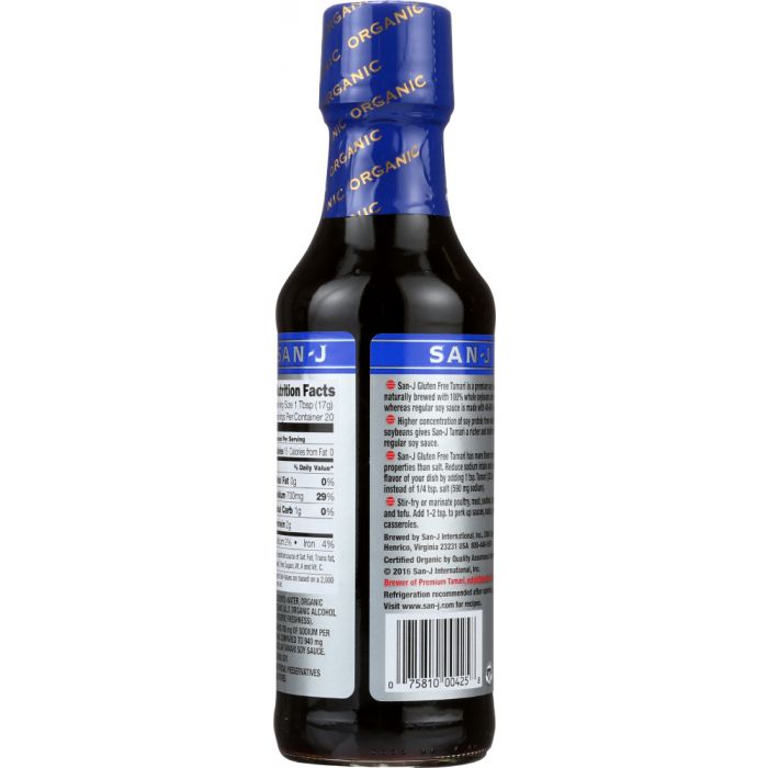 SAN-J: Organic Reduced Sodium Gluten Free Tamari Soy Sauce, 10 Oz