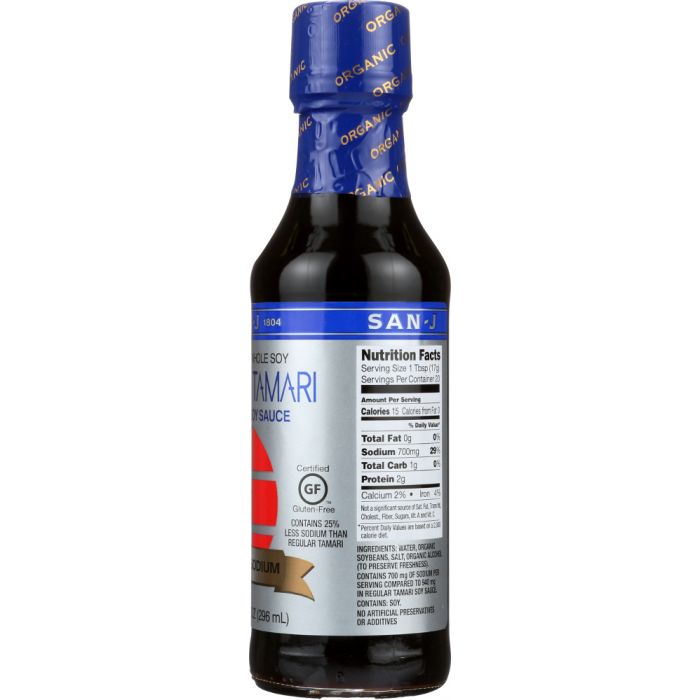 SAN-J: Organic Reduced Sodium Gluten Free Tamari Soy Sauce, 10 Oz