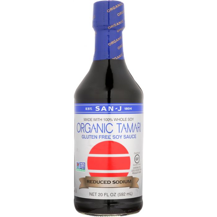 SAN J: Sauce Soy Tamari Gluten Free Wheat Free Low Sodium, 20 oz