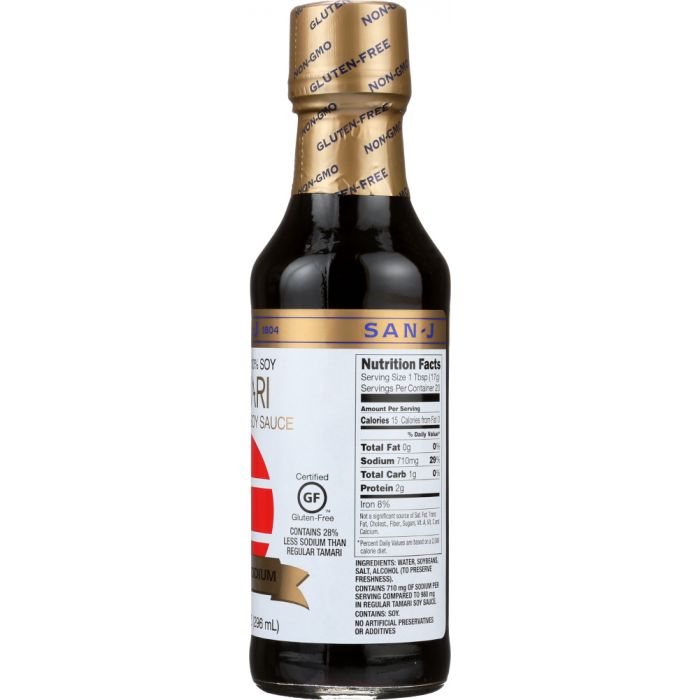 SAN-J: Reduced Sodium Tamari Soy Sauce, 10 Oz