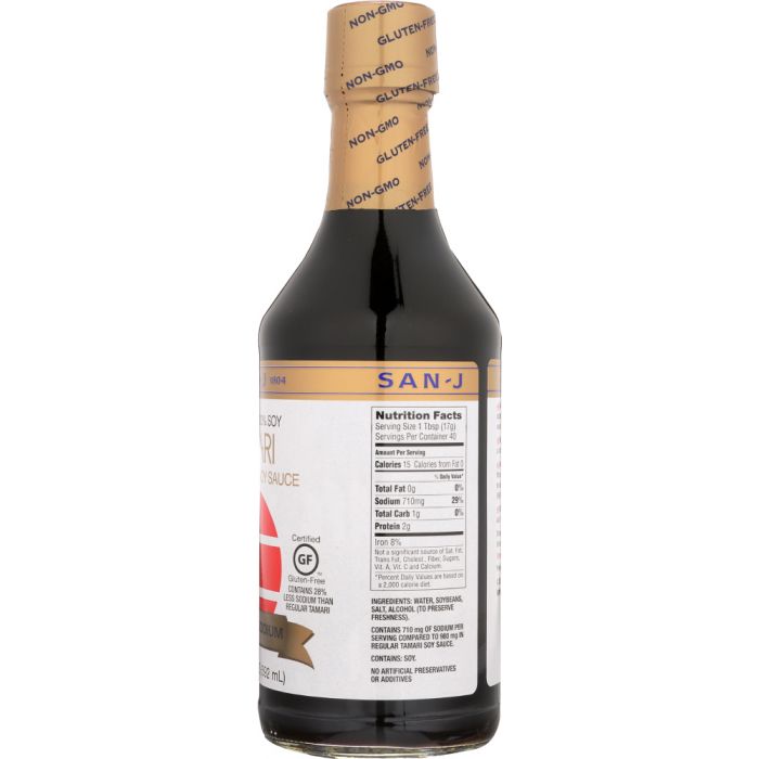 SAN-J: Reduce Sodium Tamari Soy Sauce, 20 oz