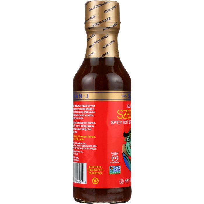 SAN J: Sauce Szechuan Hot and Spicy Gluten Free, 10 oz