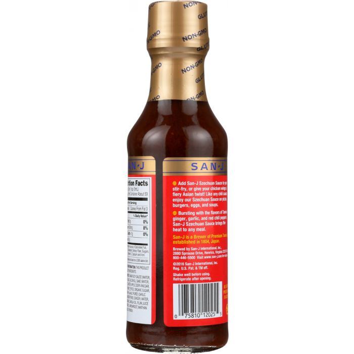 SAN J: Sauce Szechuan Hot and Spicy Gluten Free, 10 oz