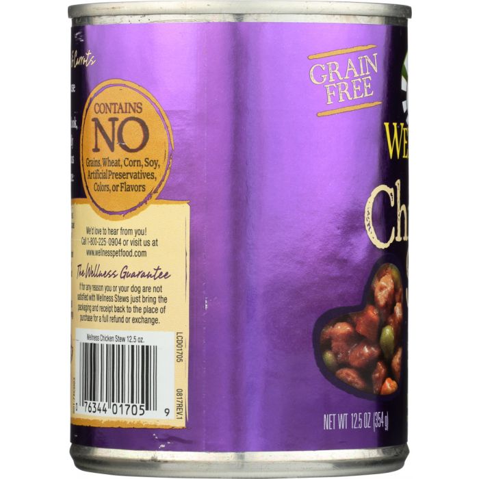 WELLNESS: Chicken Stew with Peas & Carrots Canned Dog Food, 12.5 oz