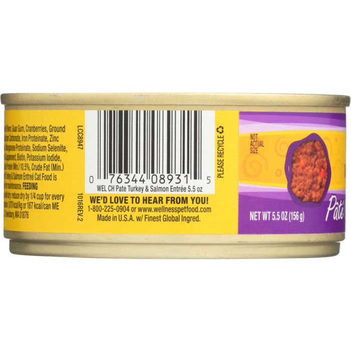 WELLNESS: Canned Cat Food Turkey and Salmon Formula, 5.5 oz