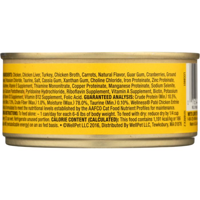 WELLNESS: Canned Cat Food Chicken Formula, 5.5 oz