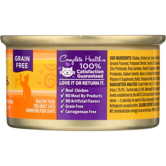 WELLNESS: Adult Chicken Canned Cat Food, 3 oz