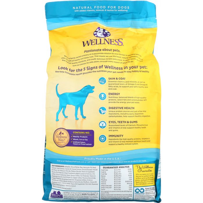 WELLNESS: Complete Health Whitefish & Sweet Potato Dry Dog Food, 5 lb