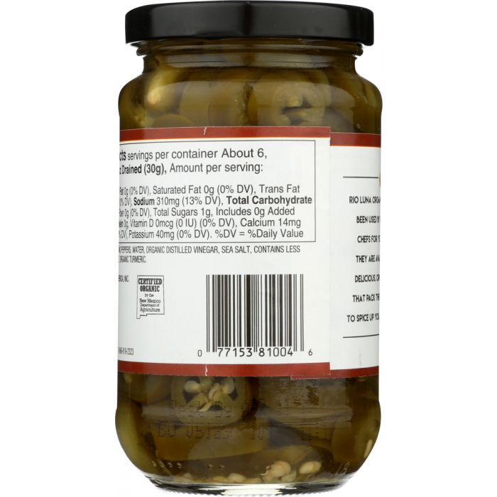 RIO LUNA: Organic Nacho Sliced Jalapeno Peppers, 12 oz