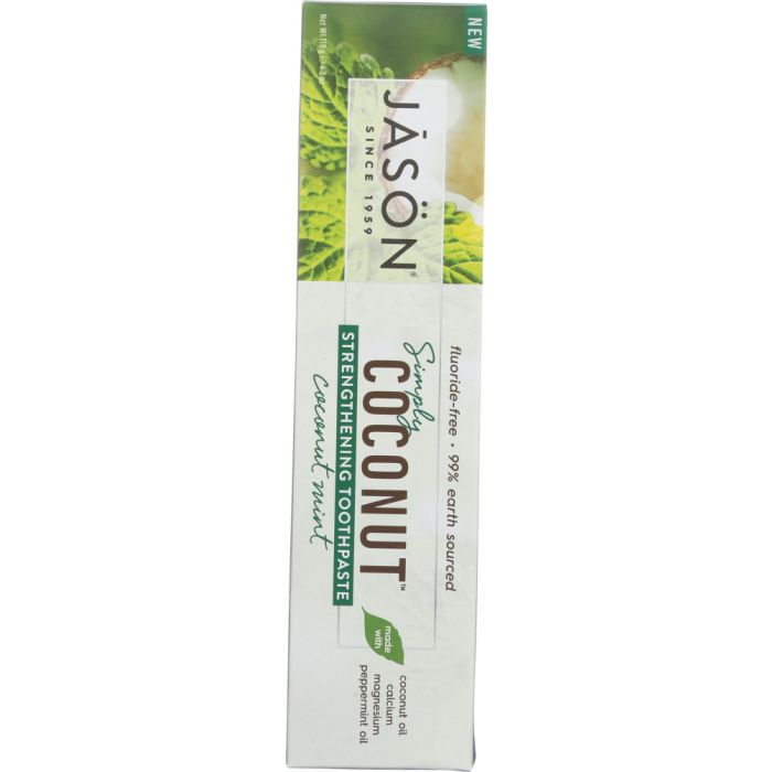 JASON: Toothpaste Simply Coconut Strengthening Mint Fluoride Free, 4.2 oz