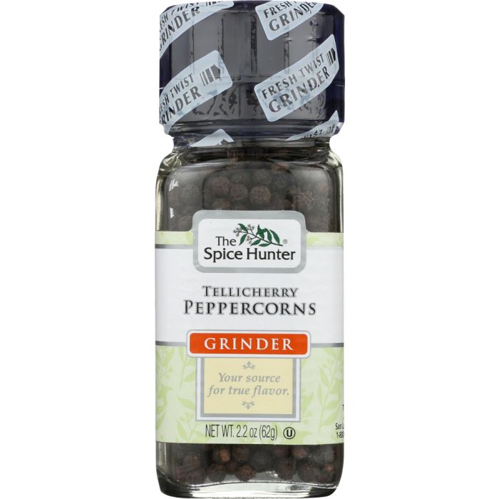 SPICE HUNTER: Tellicherry Peppercorns Grinder, 2.2 oz