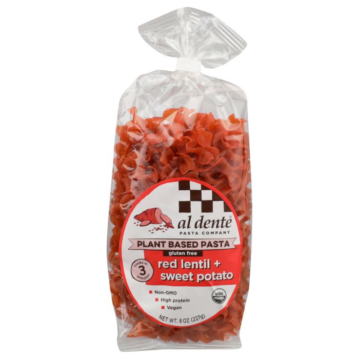 AL DENTE: Red Lentil Sweet Potato Plant Based Pasta, 8 oz