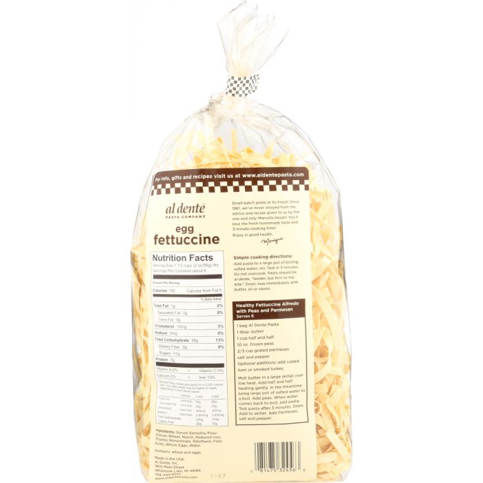 AL DENTE: Egg Fettucine Noodles, 12 oz