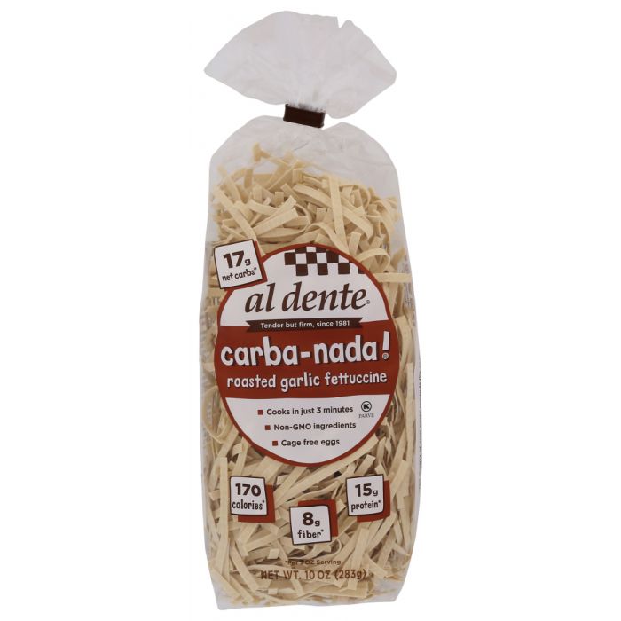 AL DENTE: Carba-Nada Roasted Garlic Fettucine Noodles, 10 oz