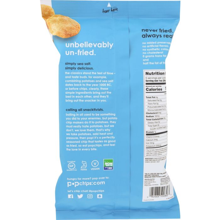 POPCHIPS: Chip Sea Salt, 5 oz