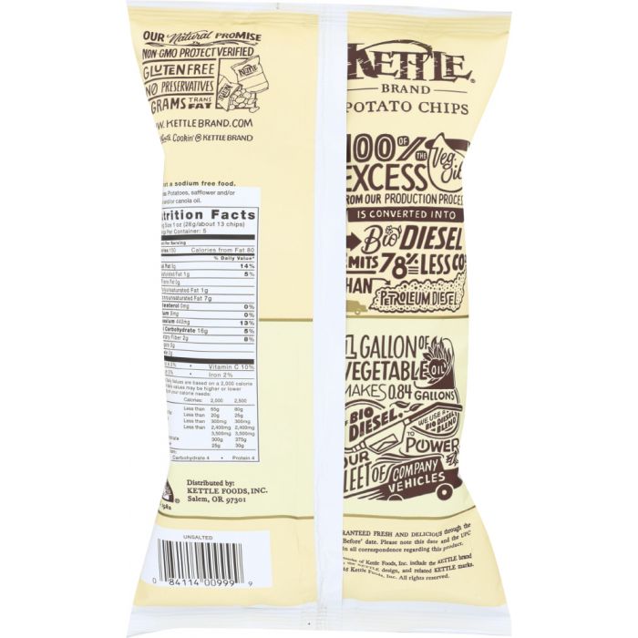 KETTLE BRAND: Potato Chips Unsalted, 5 oz