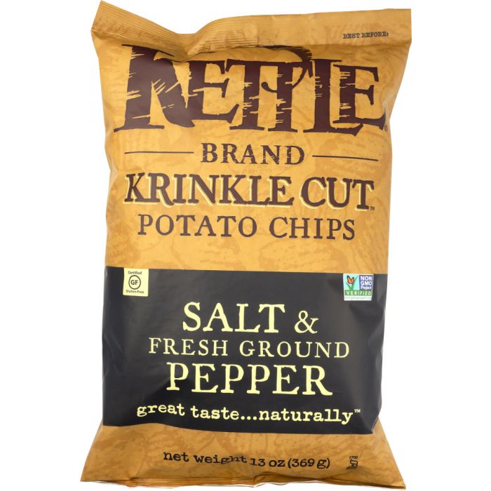 KETTLE BRAND: Krinkle Cut Potato Chips Salt & Fresh Ground Pepper, 13 oz