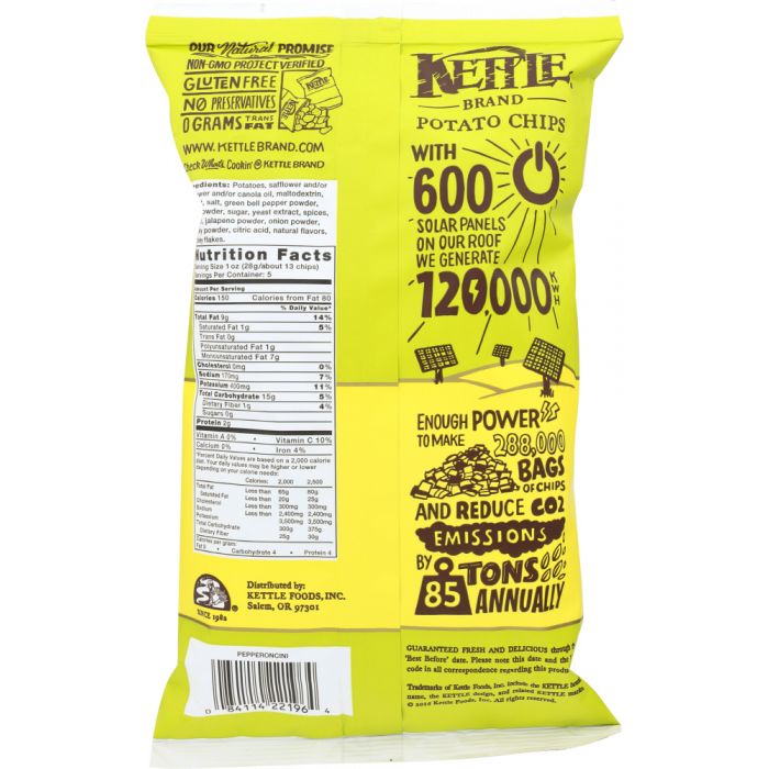 KETTLE BRAND: Potato Chips Pepperoncini, 5 Oz