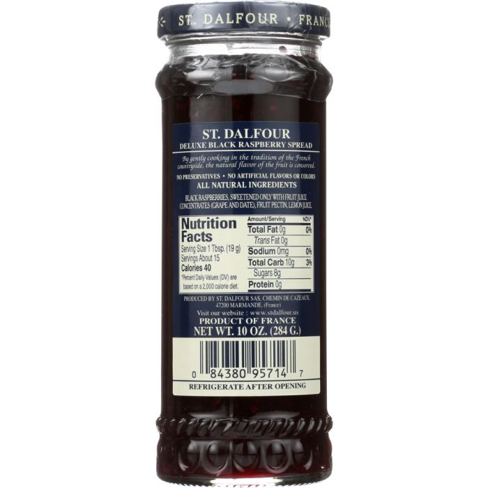 ST DALFOUR: Black Raspberry Fruit Spread, 10 oz