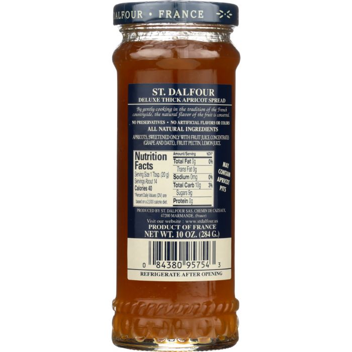 ST DALFOUR: All Natural Fruit Spread Apricot, 10 oz