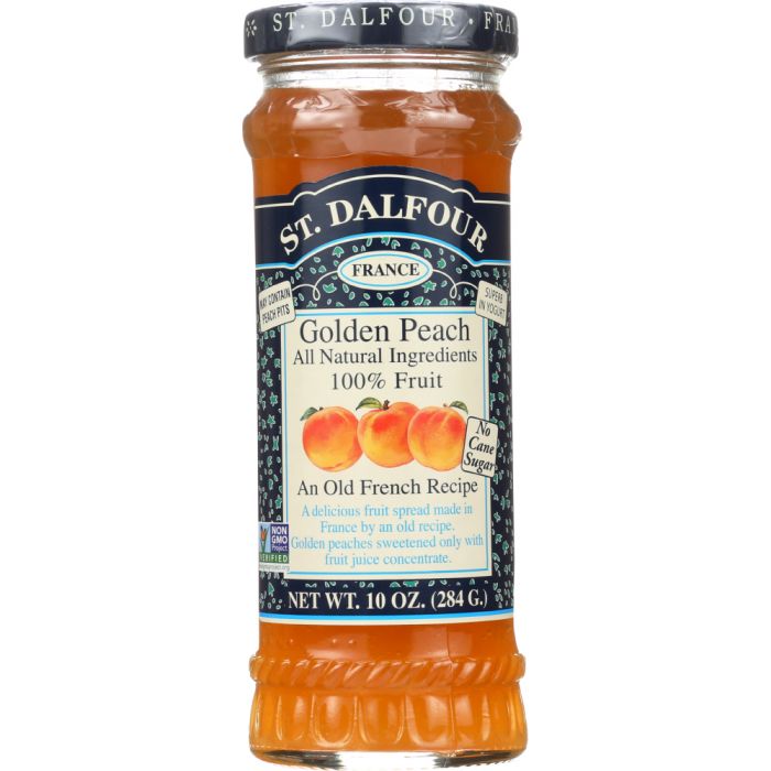 ST DALFOUR: All Natural Fruit Spread Golden Peach, 10 oz