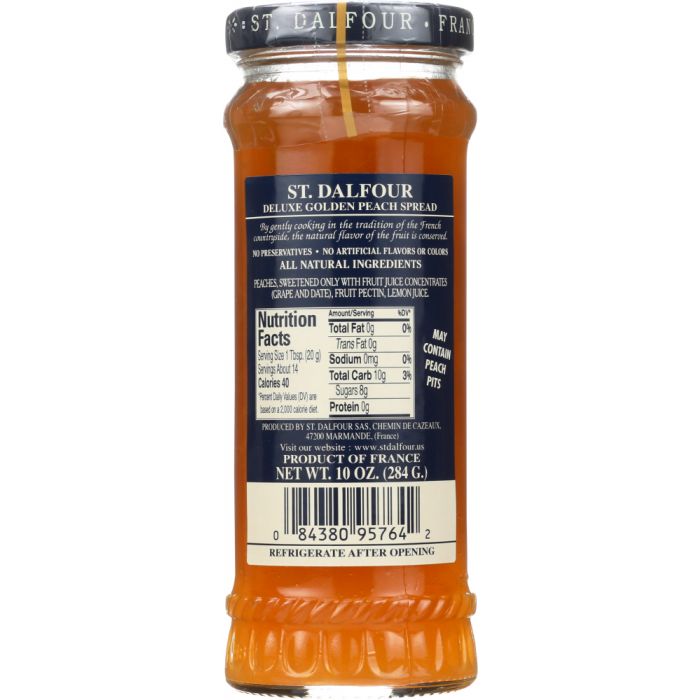 ST DALFOUR: All Natural Fruit Spread Golden Peach, 10 oz