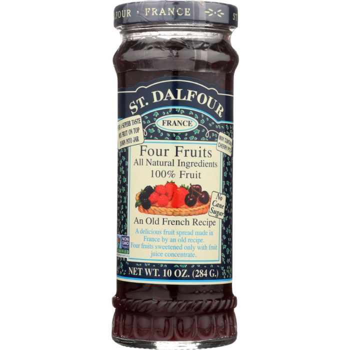 ST DALFOUR: All Natural Fruit Spread Four Fruits, 10 oz