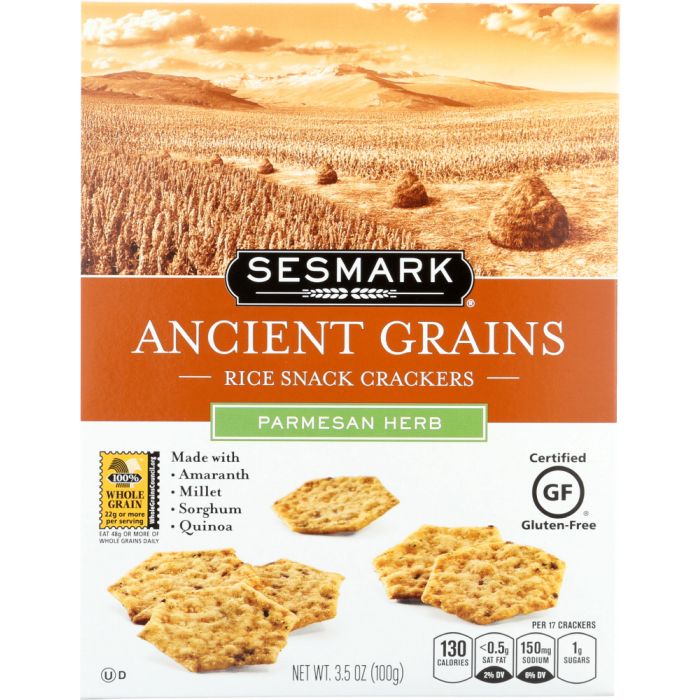 SESMARK: Crackers Ancient Grains Parmesan Herb, 3.5 oz