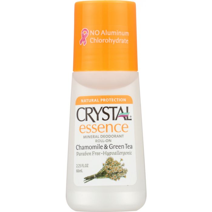 CRYSTAL BODY DEODORANT: Deodorant Roll-On Chamomile & Green Tea, 2.25 oz