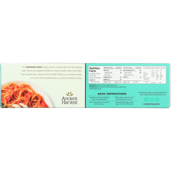 ANCIENT HARVEST: Organic Supergrain Pasta Spaghetti Gluten Free, 8 oz