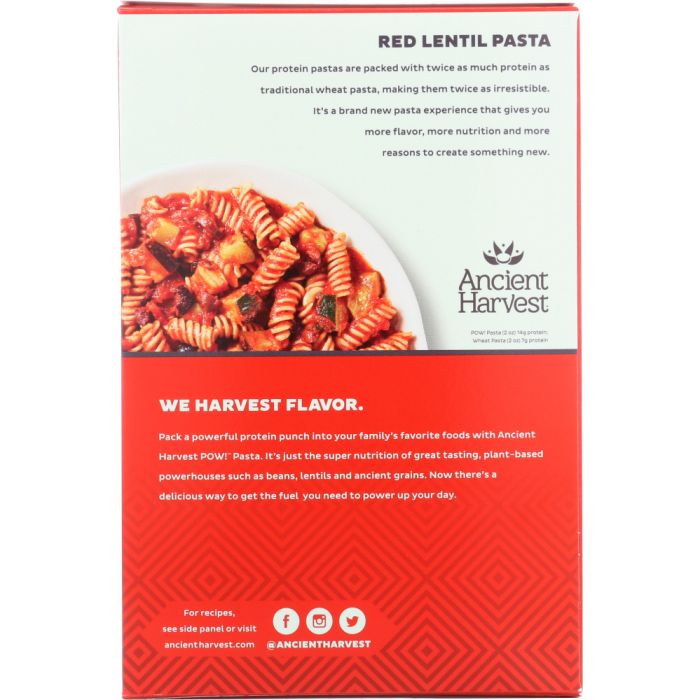 ANCIENT HARVEST: Pow! Pasta Red Lentil Rotini, 8 oz