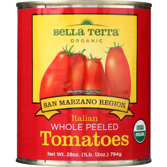 BELLA TERRA: Organic Italian Whole Peeled Tomatoes, 28 oz