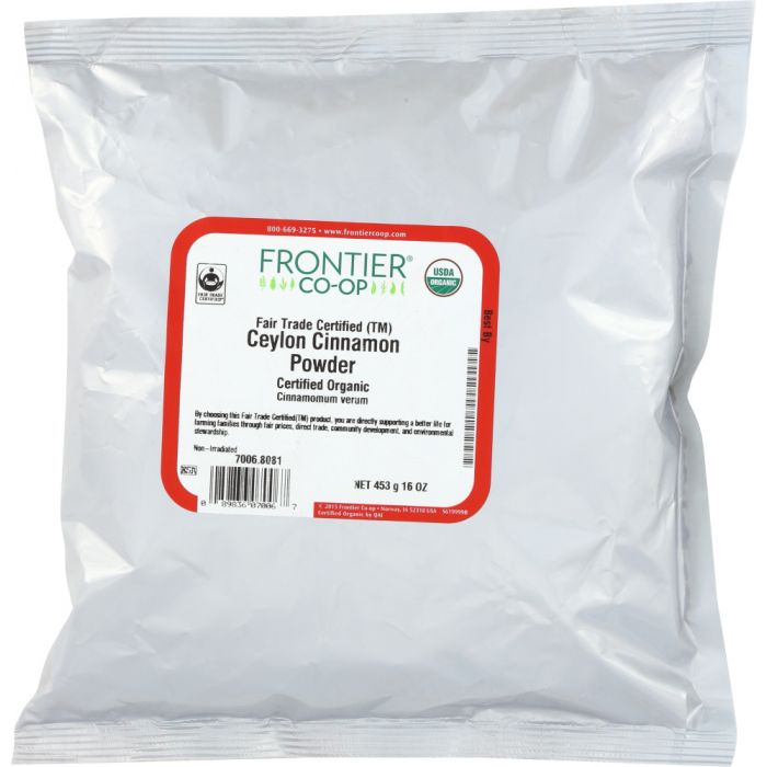 FRONTIER: Natural Products Organic Powdered Ceylon Cinnamon, 16 oz