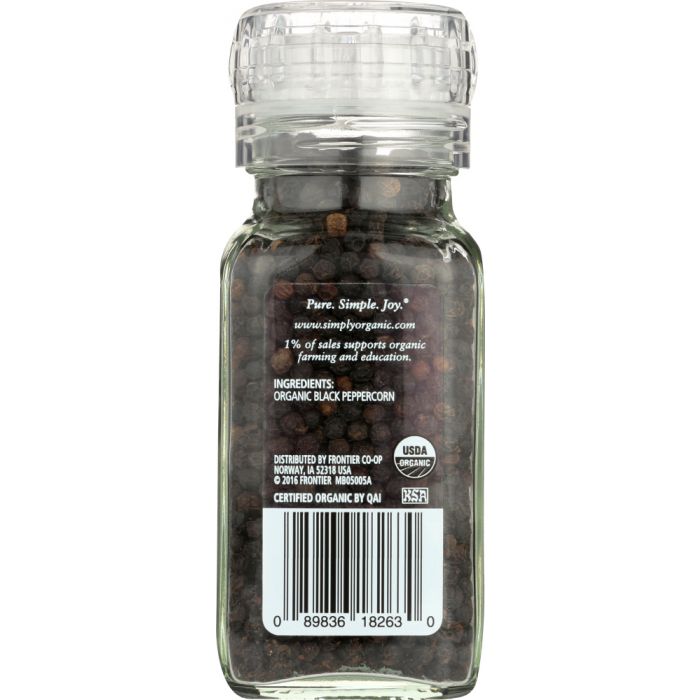 SIMPLY ORGANIC: Daily Grind Certified Organic Peppercorns, 2.65 Oz