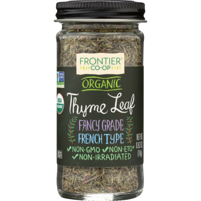 FRONTIER HERB: Organic Thyme Leaf Bottle, 0.63 oz