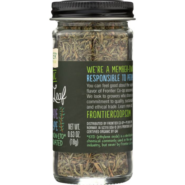 FRONTIER HERB: Organic Thyme Leaf Bottle, 0.63 oz