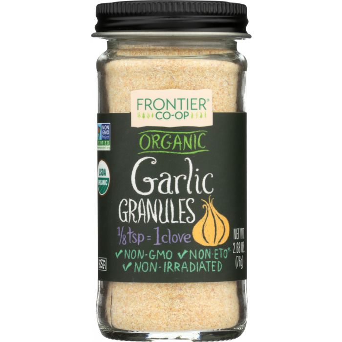 FRONTIER HERB: Organic Garlic Granules Bottle, 2.68 oz