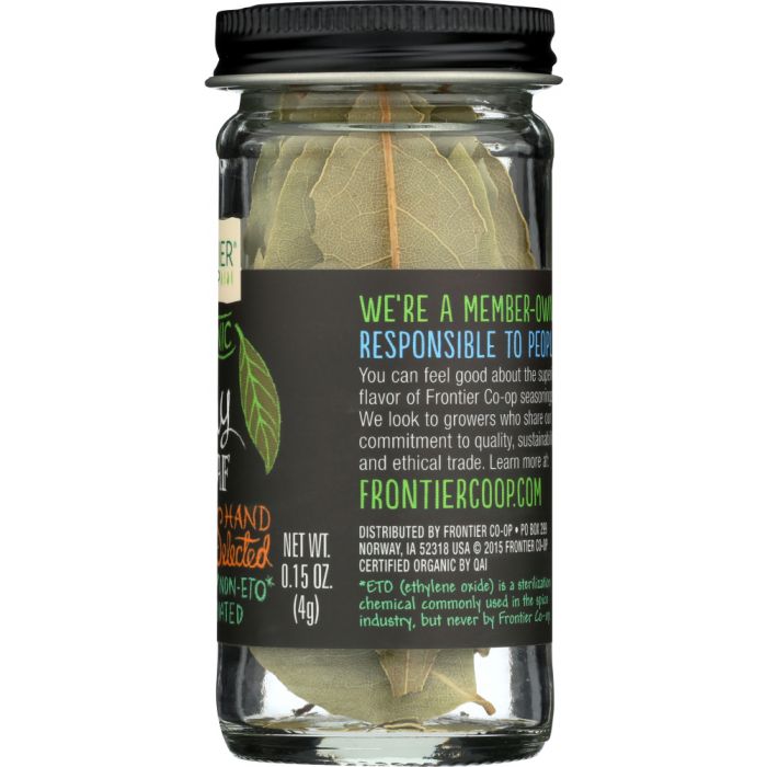 FRONTIER HERB: Whole Organic Bay Leaf, 0.15 oz