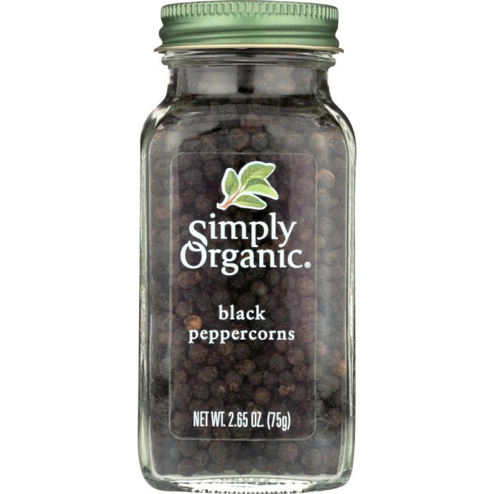 SIMPLY ORGANIC: Black Whole Peppercorns, 2.65 Oz