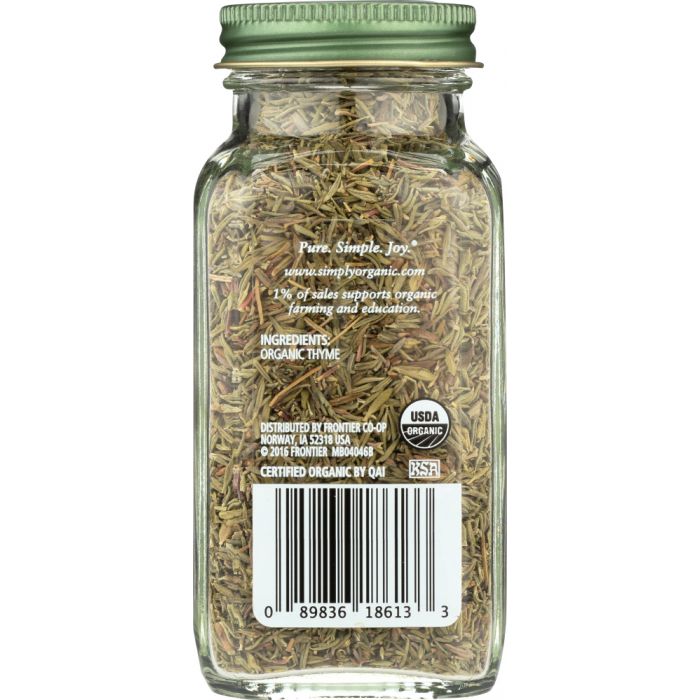 SIMPLY ORGANIC: Thyme Leaf Whole, 0.78 oz