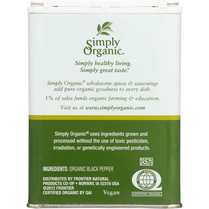 SIMPLY ORGANIC: Ground Black Pepper, 4 oz