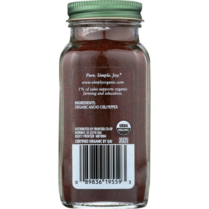 SIMPLY ORGANIC: Powder Chili Ancho  Certified Organic, 2.85 oz