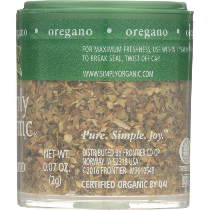 SIMPLY ORGANIC: Mini Oregano Leaf Cut & Sifted, 0.07 oz