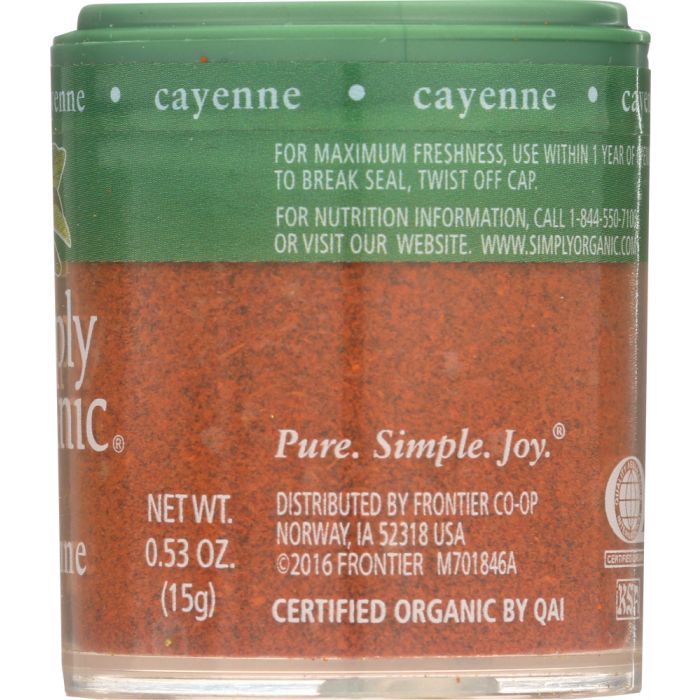 SIMPLY ORGANIC: Mini Cayanne Pepper Ground, .53 oz