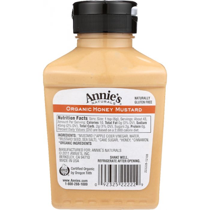 ANNIES HOMEGROWN: Organic Honey Mustard, 9 oz