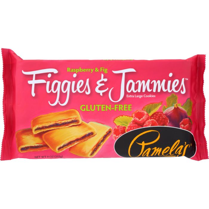 PAMELA'S: Gluten Free Figgies & Jammies Raspberry And Fig Extra Large Cookies, 9 oz