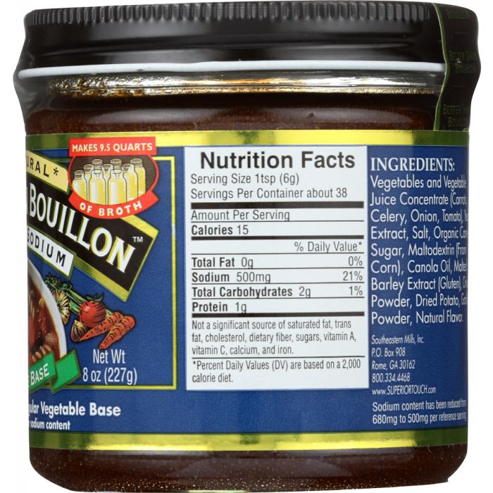 BETTER THAN BOUILLON: Base Vegetable Reduced Sodium, 8 oz