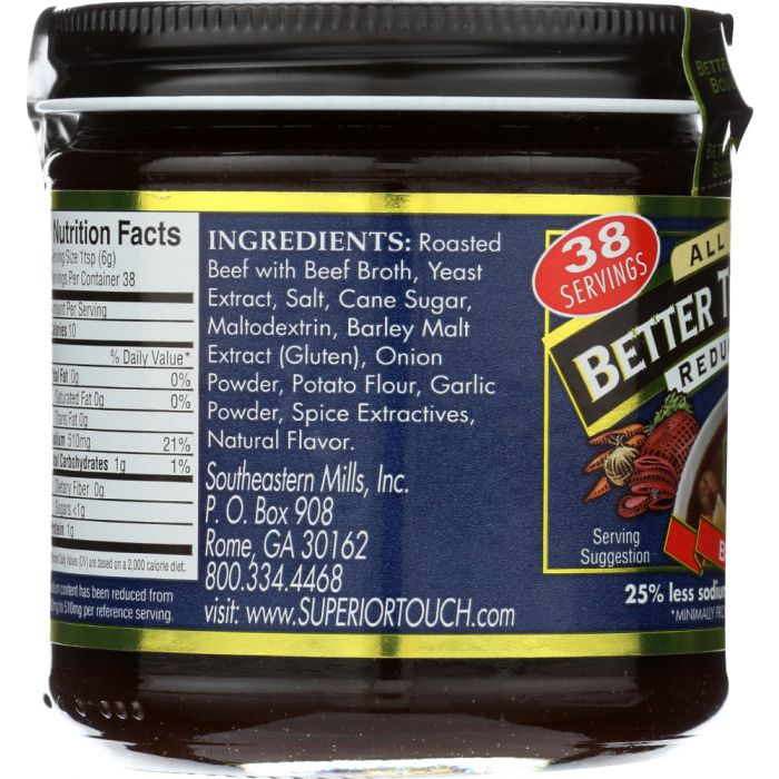 BETTER THAN BOUILLON: All Natural Reduce Sodium Beef Base, 8 Oz