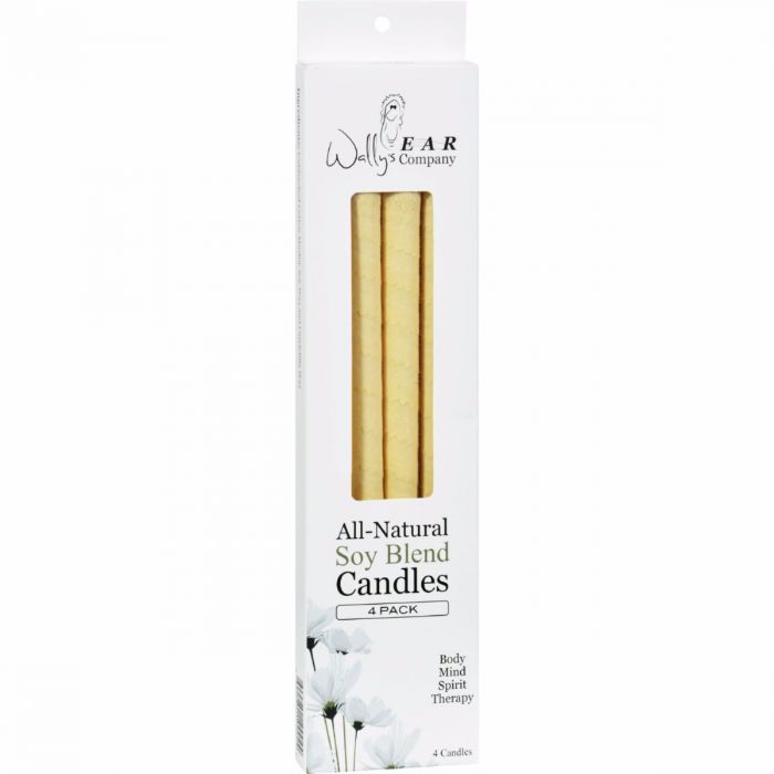 WALLY'S: Natural Products Paraffin Ear Candles Plain, 4 Candles