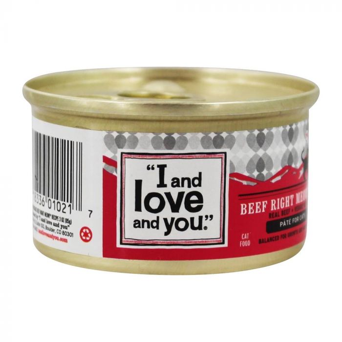 I&LOVE&YOU: Cat Food Beef Right Meow in Can, 3 oz